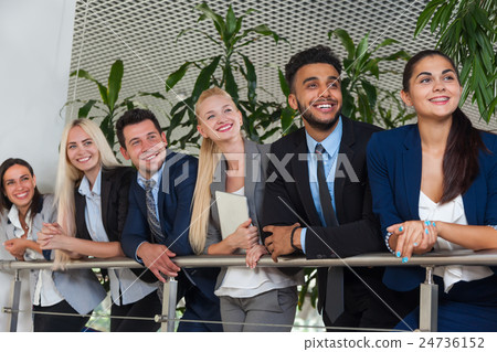 Business People Group Happy Smile Standing Line At Business People Group Happy Smile Standing Line At 24736152