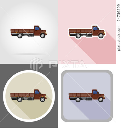 cargo truck for transportation of goods flat icons cargo truck for transportation of goods flat icons 24736299