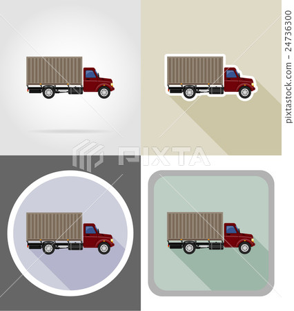 cargo truck for transportation of goods flat icons cargo truck for transportation of goods flat icons 24736300