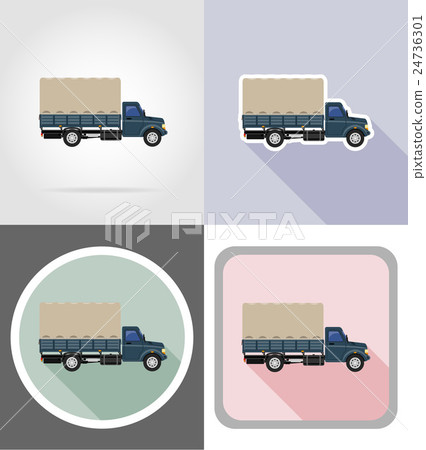 cargo truck for transportation of goods flat icons cargo truck for transportation of goods flat icons 24736301