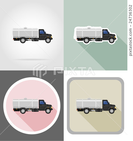 truck with tank for transporting liquids flat icon truck with tank for transporting liquids flat icon 24736302
