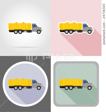 truck with tank for transporting liquids flat icon truck with tank for transporting liquids flat icon 24736303