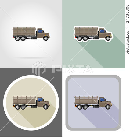 cargo truck for transportation of goods flat icons cargo truck for transportation of goods flat icons 24736306