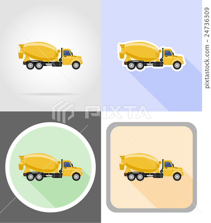 truck concrete mixer flat icon vector illustration truck concrete mixer flat icon vector illustration 24736309