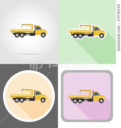 truck with crane for lifting goods vector truck with crane for lifting goods vector 24736310