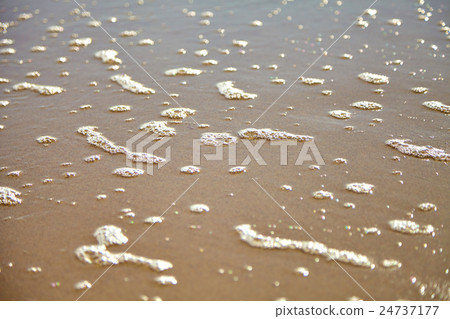 Seafoam on a sandy beach Seafoam on a sandy beach 24737177