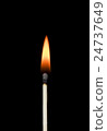 Burning match close-up on a black background. 24737649