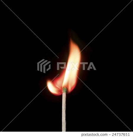 Ignition of a match, with smoke on dark background Ignition of a match, with smoke on dark background 24737651