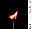 Ignition of a match, with smoke on dark background 24737652