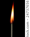Ignition of a match, with smoke on dark background 24737656