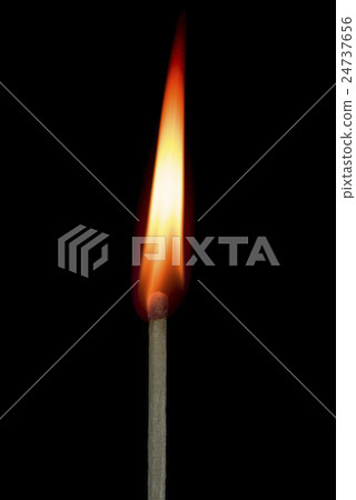 Ignition of a match, with smoke on dark background Ignition of a match, with smoke on dark background 24737656