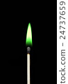 Burning match close-up on a black background. 24737659