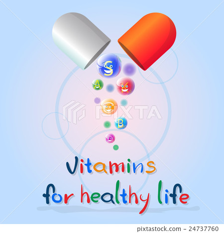 Capsule With Vitamins Nutrient Minerals Colorful Capsule With Vitamins Nutrient Minerals Colorful 24737760