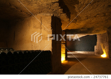 Wine barrels in cellar. Wine barrels in cellar. 24737761