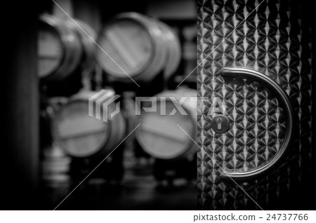 Wine barrels in cellar. 24737766