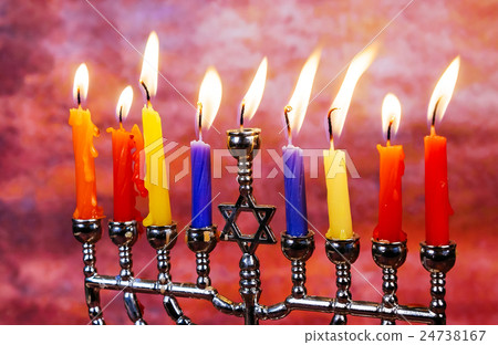 Hanukkah with menorah traditional 24738167