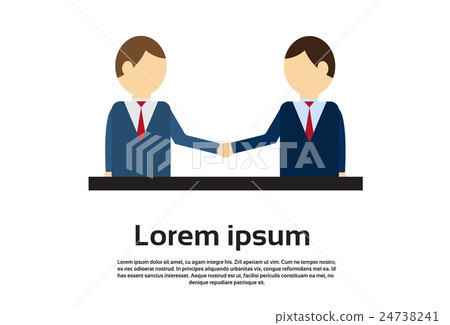 Stock Illustration: Two Businessman Hand Shake, Business Man Handshake