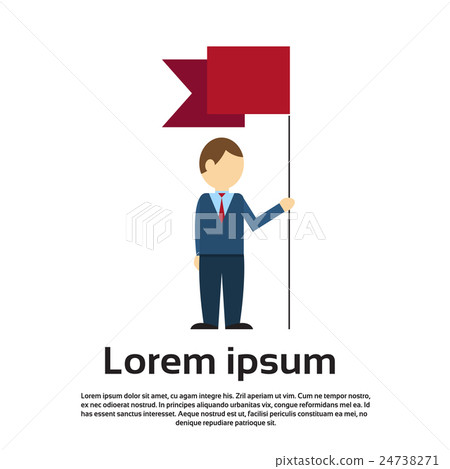 Business Man Hold Flag Banner Business Man Hold Flag Banner 24738271