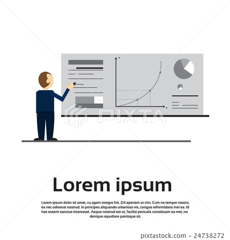 Business Man Showing Finance Chart Graph Business Man Showing Finance Chart Graph 24738272