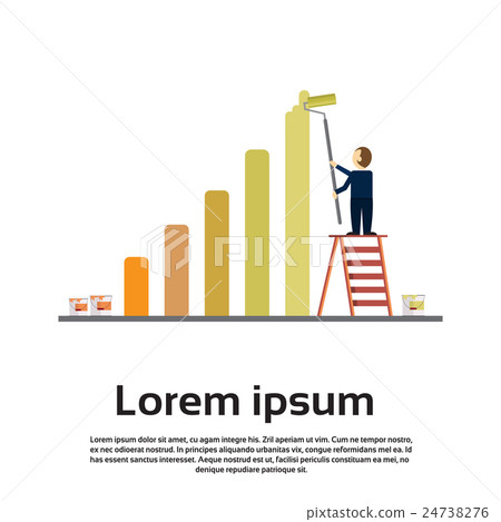 Businessman Drawing Financial Bar Graph Finance Businessman Drawing Financial Bar Graph Finance 24738276