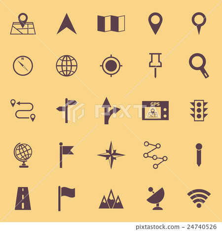 Navigation color icons on yellow background Navigation color icons on yellow background 24740526