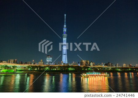 Tokyo Sky Tree and Yakatabo Disaster Prevention Day White Light Up 24741446