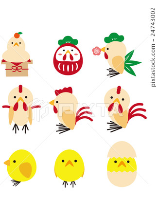 New Year cards 2017 Material Rooster bird 24743002