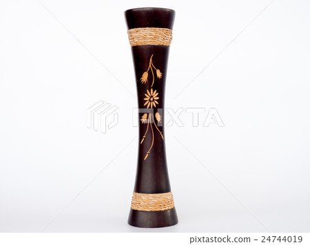 Wooden vases, Close up, on white background. Wooden vases, Close up, on white background. 24744019