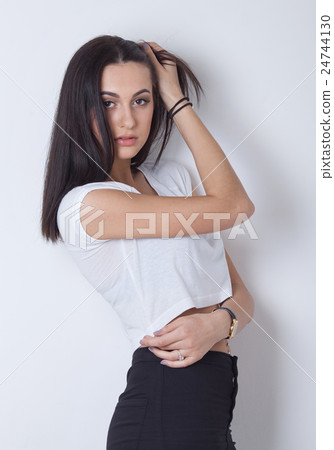 Sexy young woman on white background Sexy young woman on white background 24744130