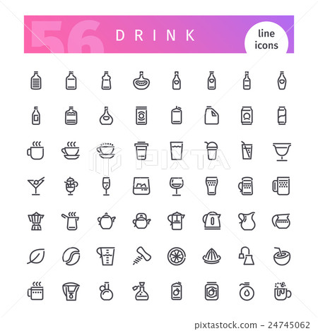Drink Line Icons Set Drink Line Icons Set 24745062
