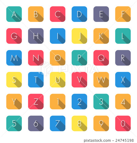 Flat icons alphabet on white background 24745198