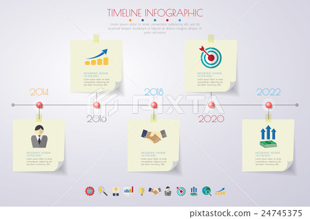 timeline infographics with icons set. vector. 24745375