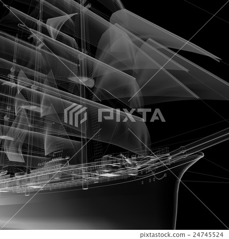 isolated transparent sail ship 24745524