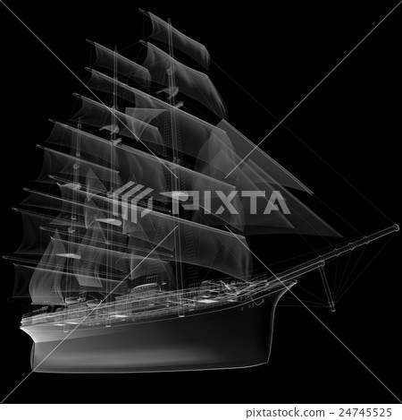 isolated transparent sail ship 24745525