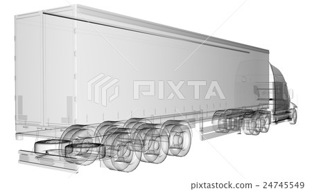 transparent American Truck Trailer - Stock Illustration [24745549] - PIXTA