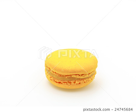 French colorful macarons on white background . French colorful macarons on white background . 24745684