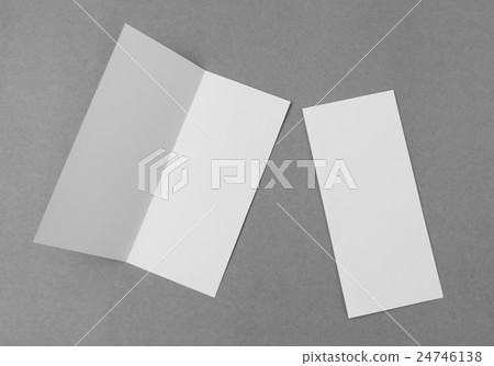 Bifold white template paper on gray background . Bifold white template paper on gray background . 24746138