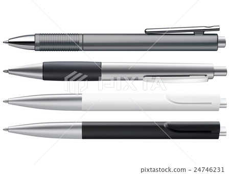 Set of Pens Isolated on White. illustration 24746231