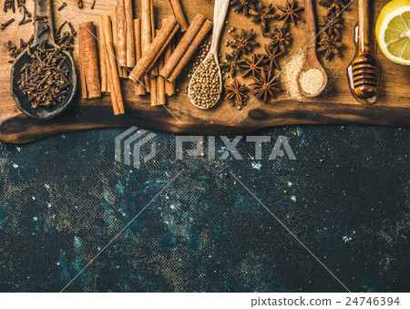 Ingredients for making gluhwein on wooden rustic Ingredients for making gluhwein on wooden rustic 24746394