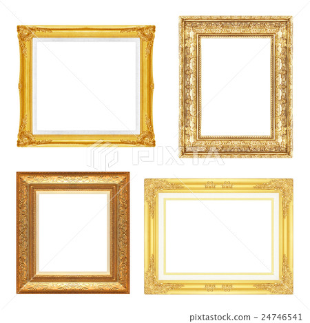 The antique gold frame on the white background The antique gold frame on the white background 24746541