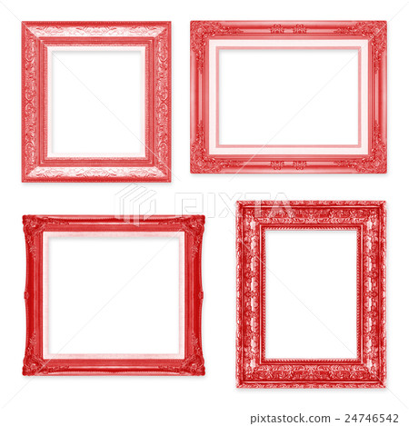 The antique red frame on the white background The antique red frame on the white background 24746542