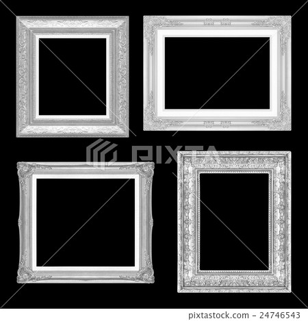 The antique silver frame on the white background The antique silver frame on the white background 24746543