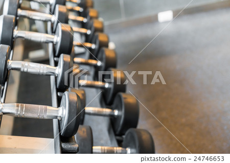 Sports dumbbells ( Filtered image processed vintage effect. ) . 24746653