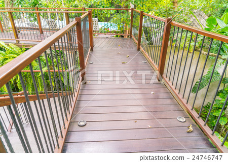 Wood bridge in the garden . 24746747