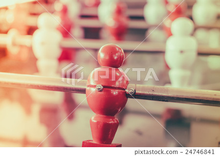 Football table game with red and white player . ( Filtered image processed vintage effect. ) 24746841