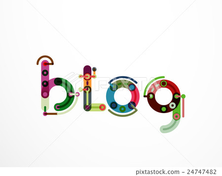Blog word lettering banner - Stock Illustration [24747482] - PIXTA