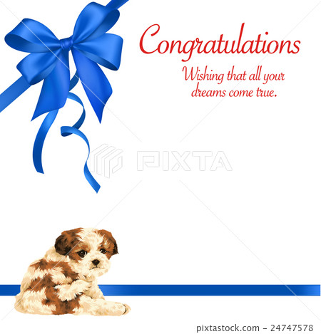 Cute dog and ribbon decorations 24747578