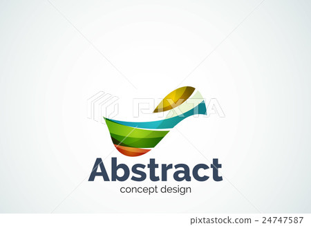 Abstract wave logo template, smooth motion concept 24747587