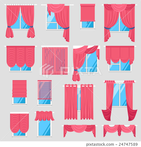 Red Curtains Set 24747589