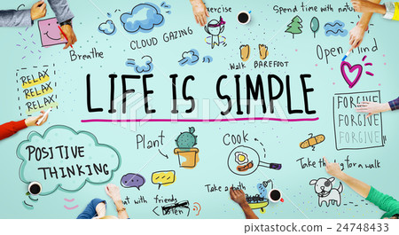 Positive Thinking Simple Life Graphic Concept 24748433
